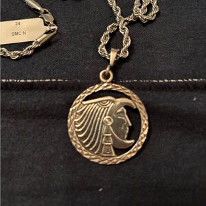 SS Medallion Necklace Aztec Warrior